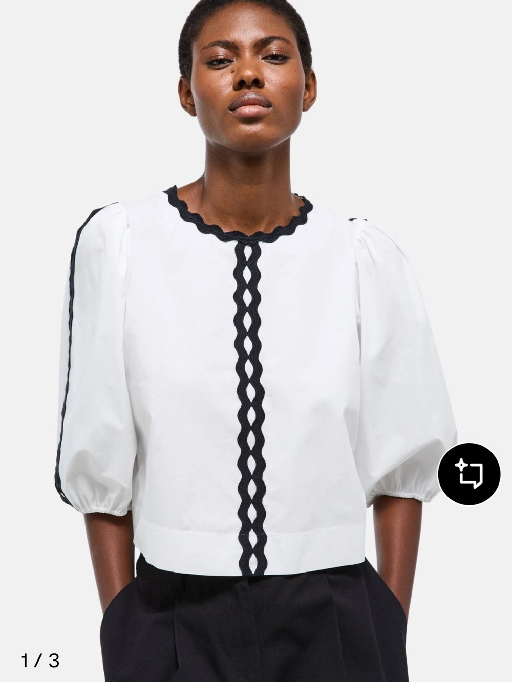 NEW Monoprix Ecru Cotton Blouse – Size L – French Brand